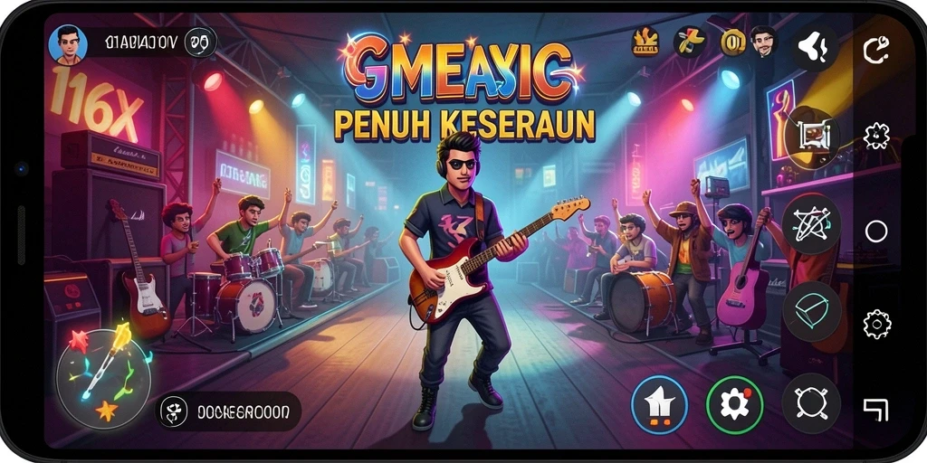 Tampilan gameplay interaktif di aplikasi 116X.