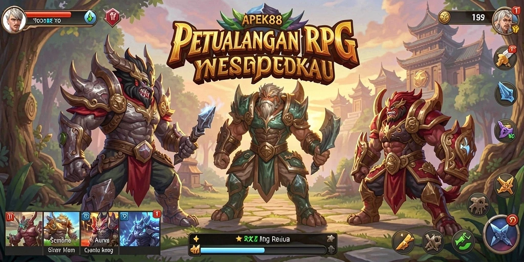 Menampilkan petualangan menakjubkan di dunia RPG.