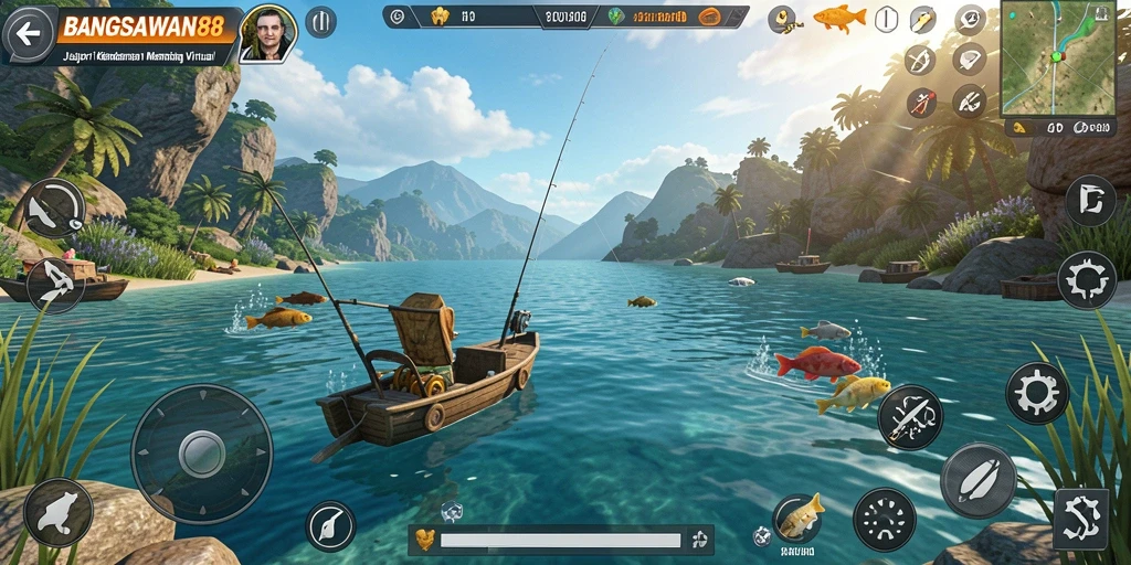 Tampilan gameplay BANGSAWAN88 menunjukkan momen memancing yang mendebarkan.