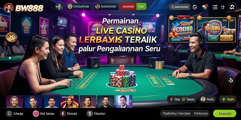 Tampilan gameplay Live Casino yang mendebarkan di BW888.