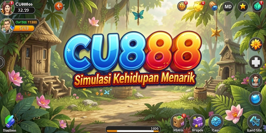 Tampilan gameplay CU888 menampilkan dunia simulasi yang kaya dan interaktif.