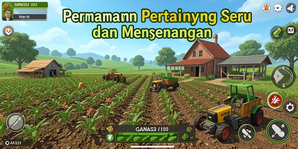 Tampilan gameplay GANAS33 yang mengasyikkan dengan berbagai aktivitas pertanian.