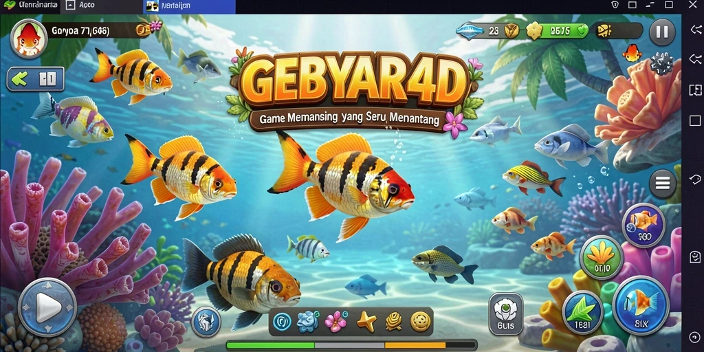 Tampilan gameplay memancing yang menarik dan menantang di GEBYAR4D.