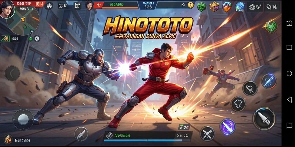 Tampilan aksi seru dalam gameplay HINOTOTO.