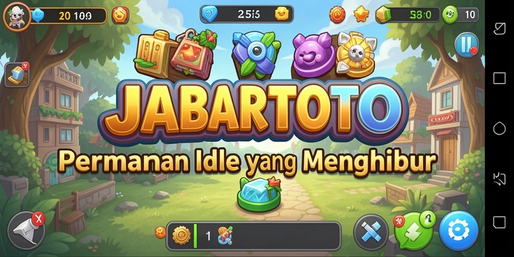 Screenshot dari gameplay JABARTOTO yang menunjukkan pengelolaan usaha Idle yang menarik.