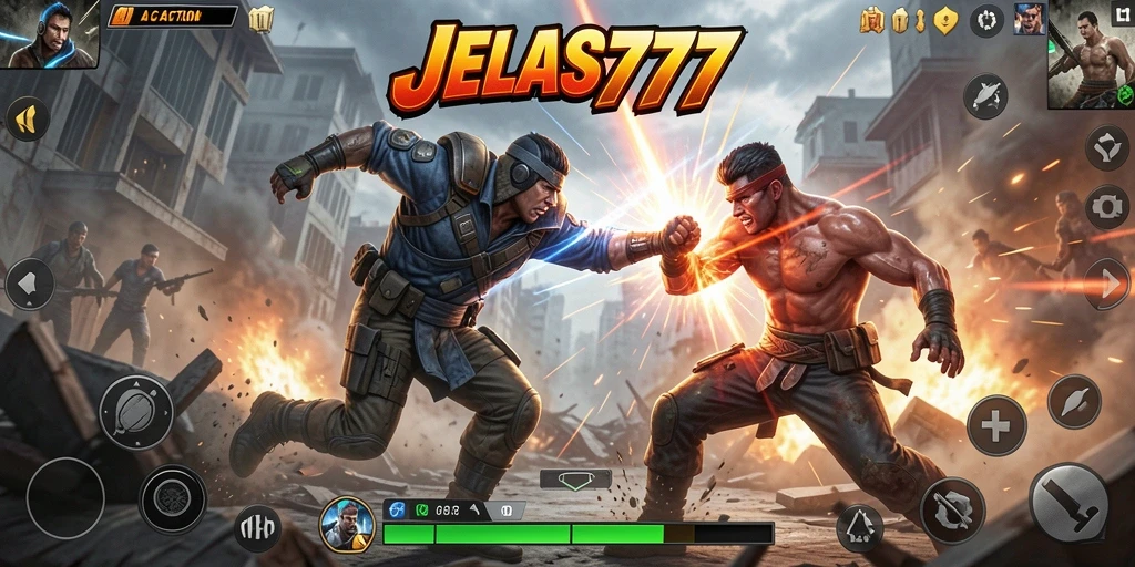 Tampilan gameplay seru dengan aksi pertarungan yang mendebarkan.