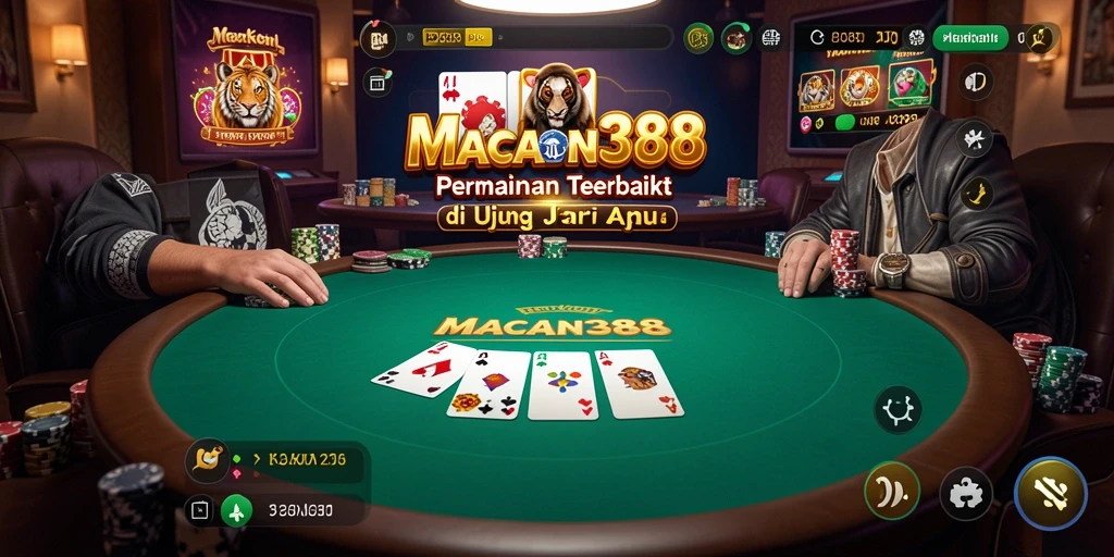 Tampilan screenshot utama <strong>MACAN388</strong> menampilkan aksi seru permainan poker.