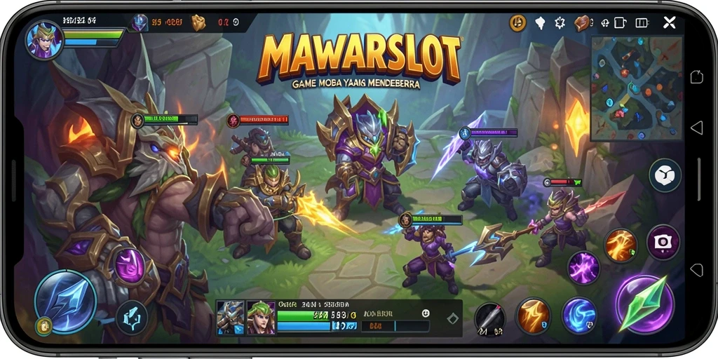Tampilan gameplay MOBA yang menarik dan seru.