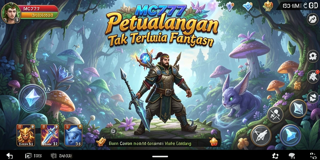 Screenshot gameplay <strong>MC777</strong> yang menunjukkan petualangan seru di dunia fantasi.