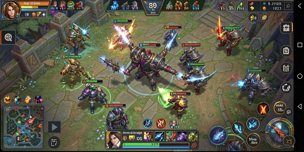 Tampilan gameplay seru dalam pertandingan MOBA di MPO1221.