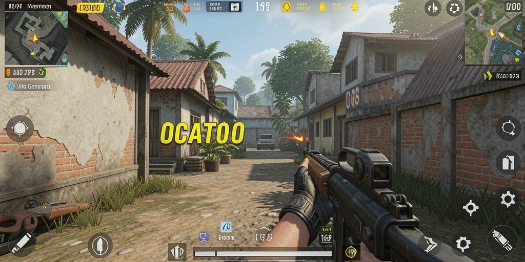Tangkapan layar dari gameplay OCATOTO yang menarik dan intens.