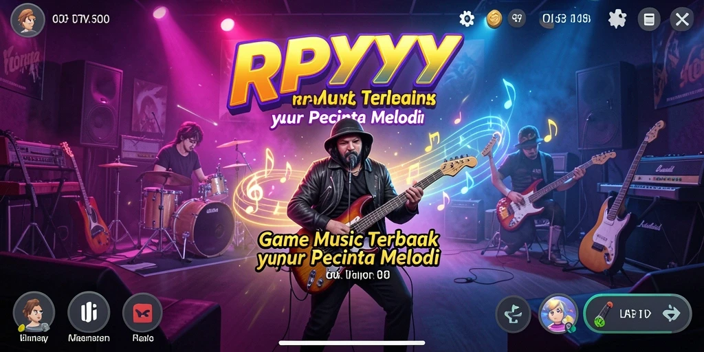 Tampilan gameplay RPYYY yang seru dengan berbagai lagu menarik.