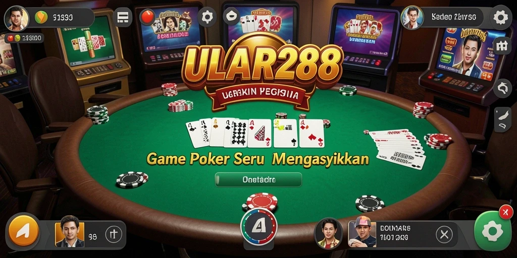 Tampilan gameplay ULAR288 yang menampilkan pemain poker beraksi.