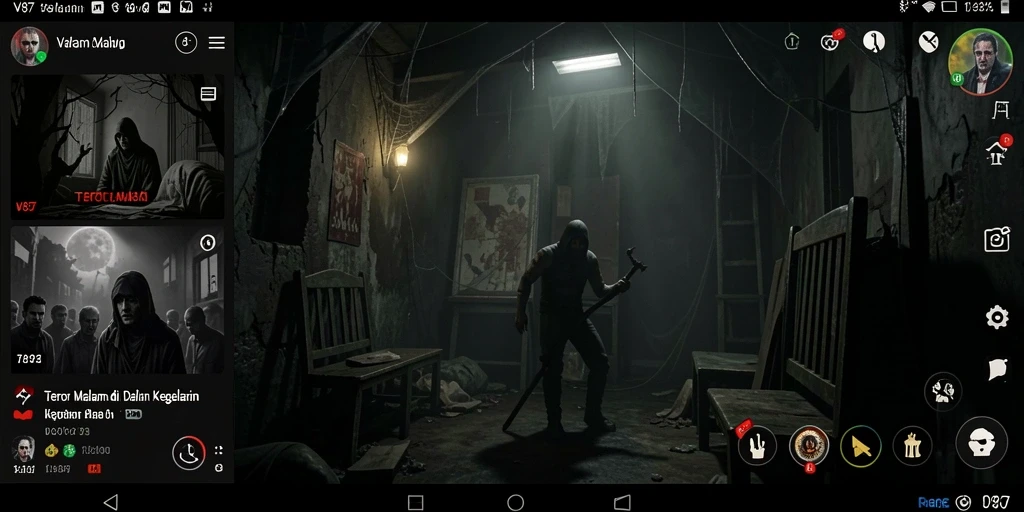 Tampilan gameplay V87 yang menyeramkan dan mencekam.
