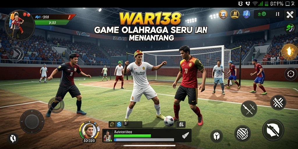 Screenshot utama WAR138 menampilkan aksi seru dalam permainan olahraga.
