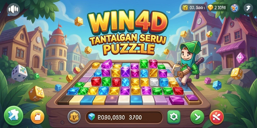 Tangkapan layar WIN4D menunjukkan gameplay puzzle yang menarik dan menantang.