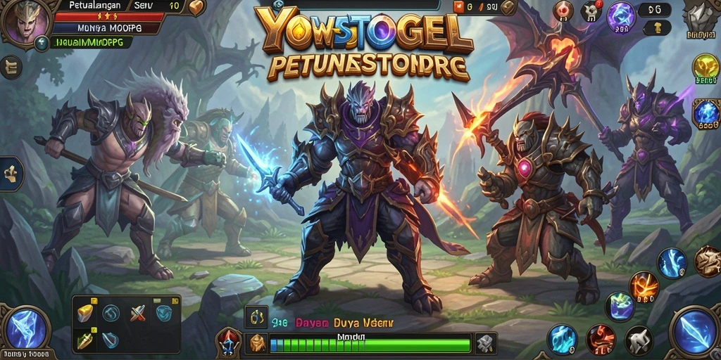 Screenshot gameplay YOWESTOGEL yang menunjukkan aksi seru dalam pertempuran MMORPG.